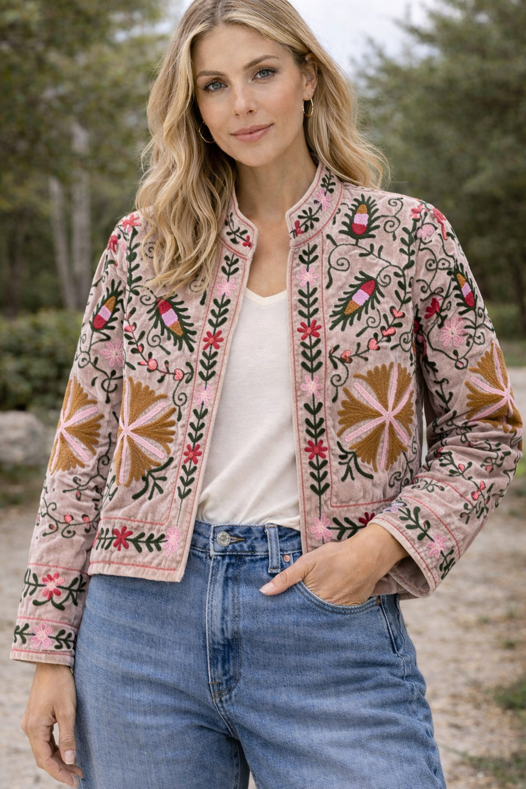 Warm Love velvet jacket  - Petal
