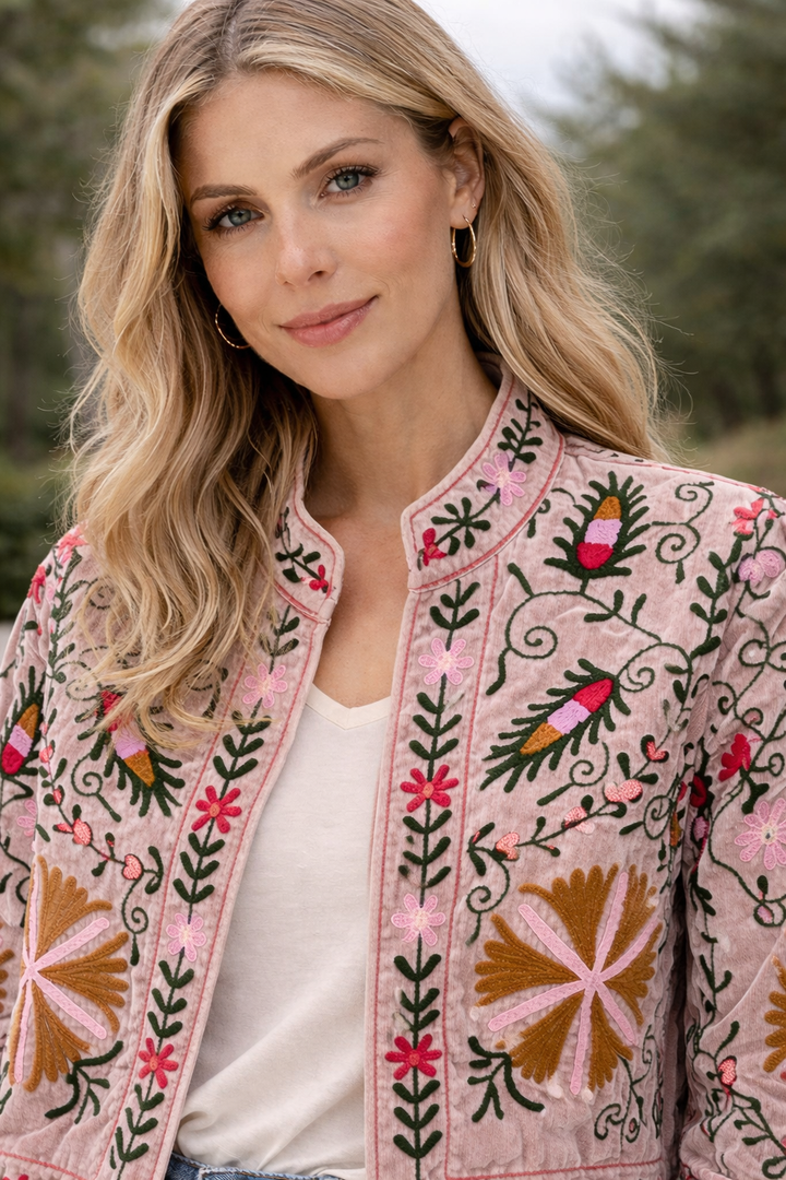 Warm Love velvet jacket  - Petal