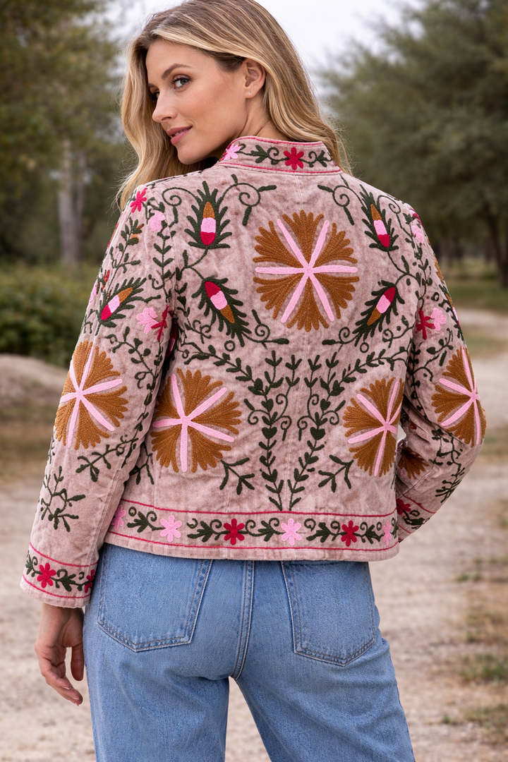 Warm Love velvet jacket  - Petal