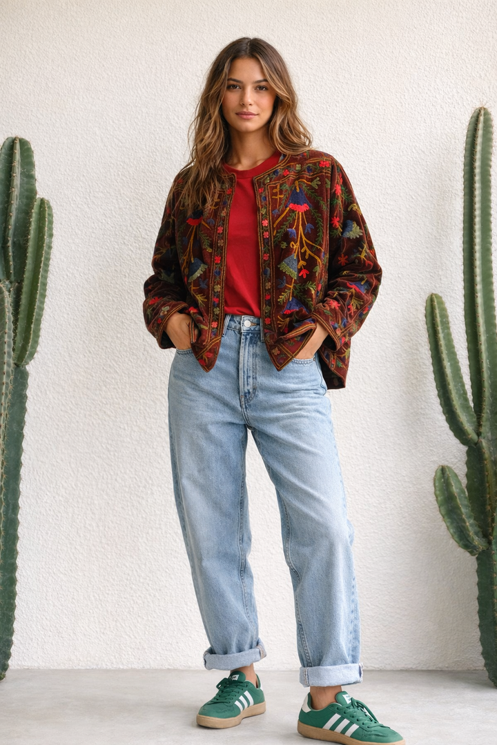 Warm Love velvet jacket  - Chocolate