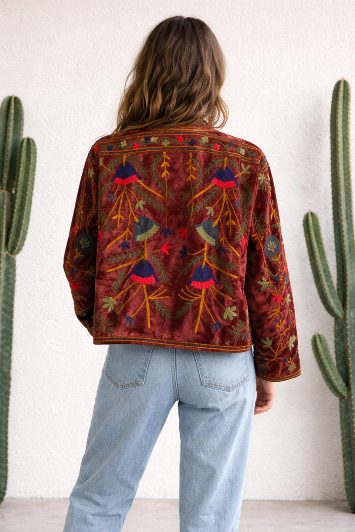 Warm Love velvet jacket  - Chocolate