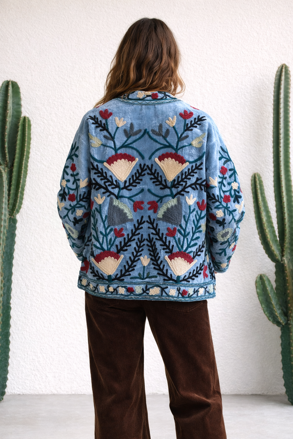 Warm Love velvet jacket  - Sky