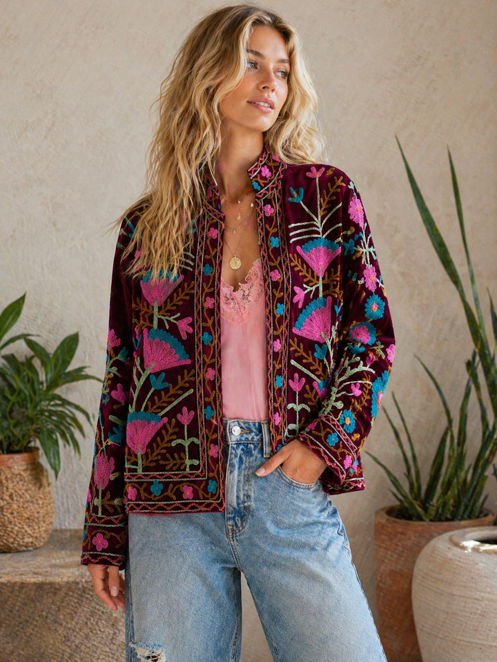 Warm Love velvet jacket  - Crimsom