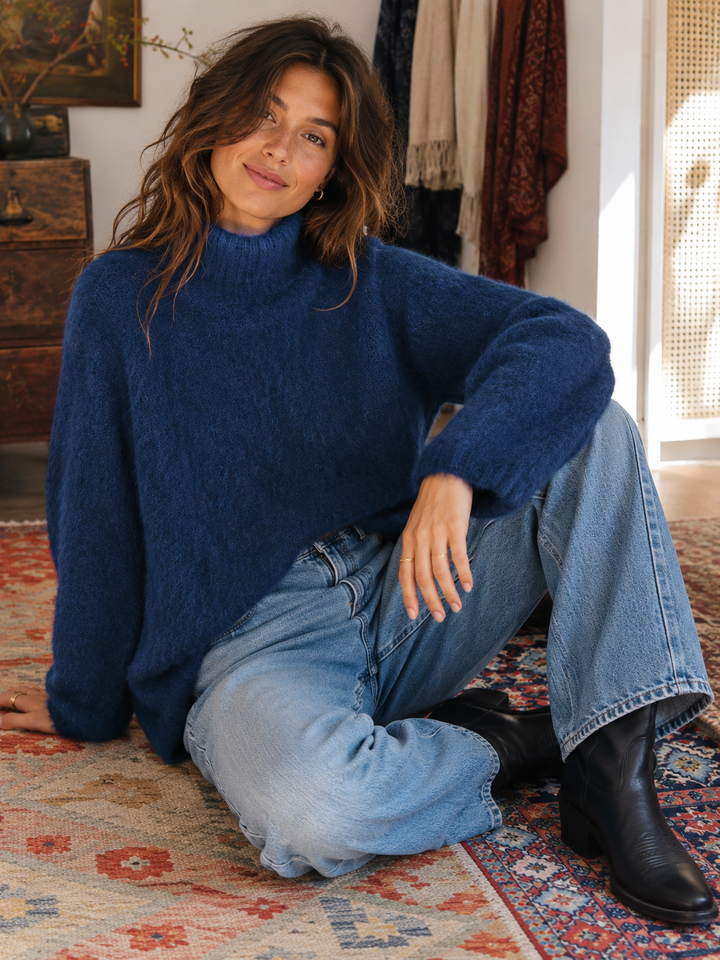 Alpaca Roll neck - Navy