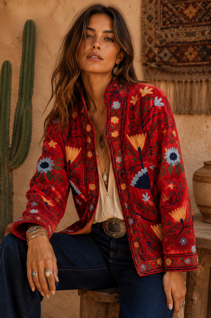 Warm Love velvet jacket  - Rouge
