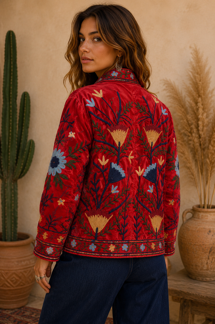 Warm Love velvet jacket  - Rouge