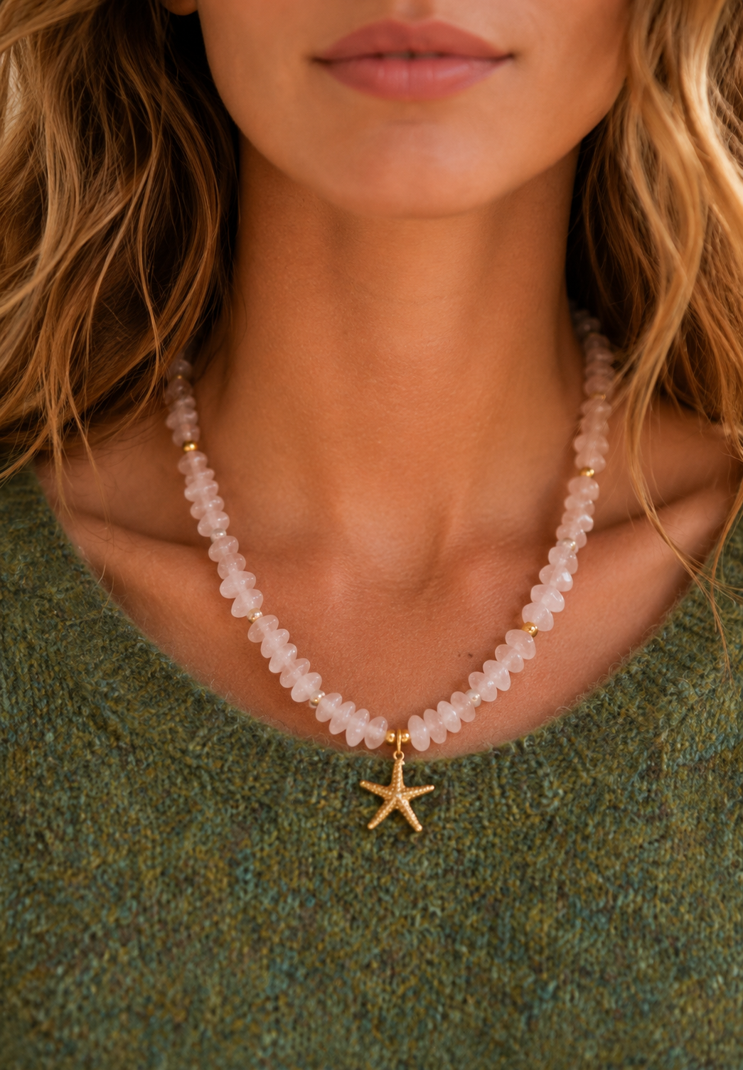Rose quartz necklace