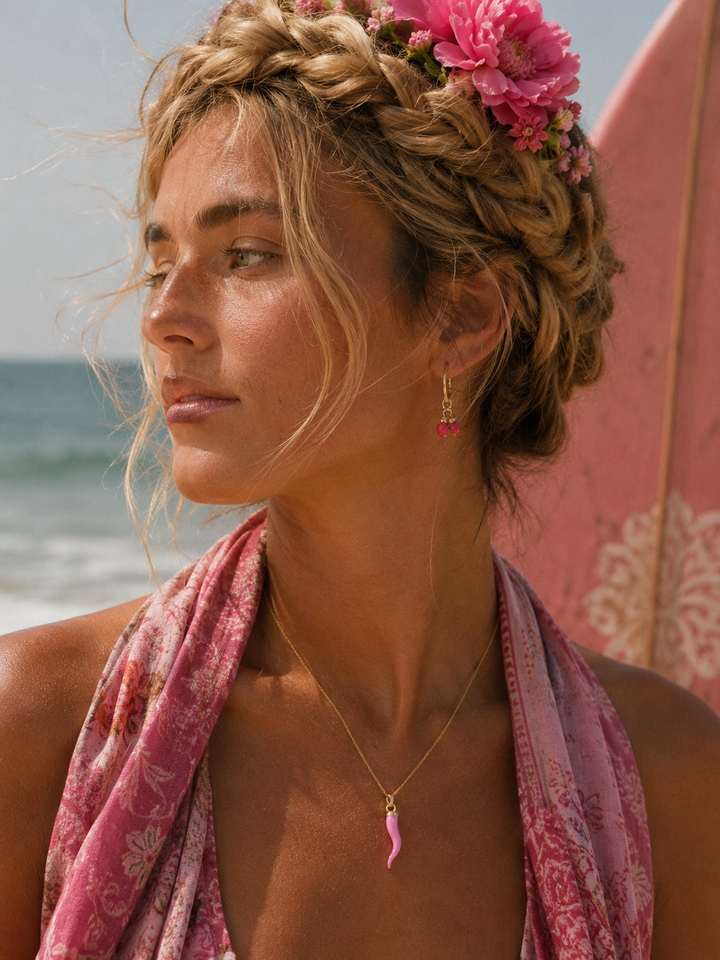 She’s spicy necklace ~ pink