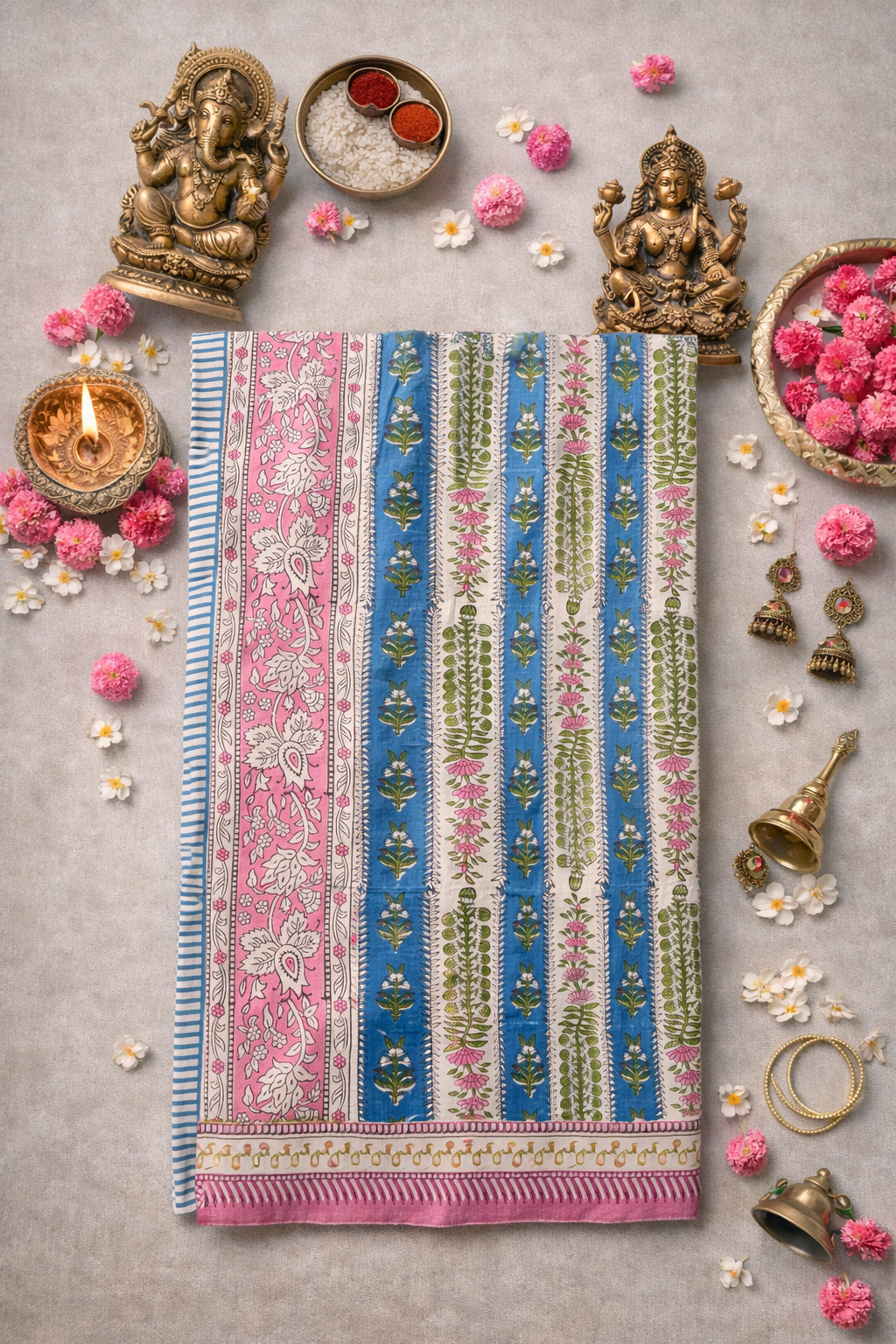 Sunshine Sarong - Blue & pink stripe