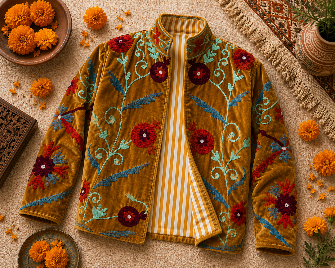 Warm Love velvet jacket  - Mustard