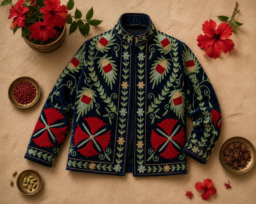Warm Love velvet jacket - Navy