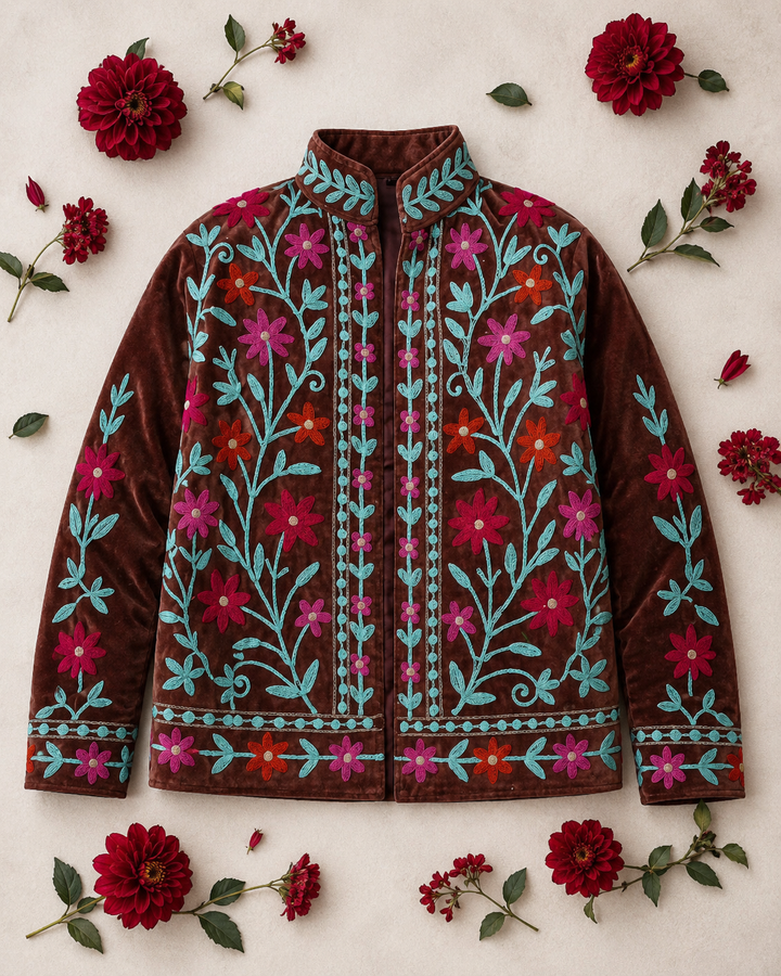 Warm Love velvet jacket - Chocolate