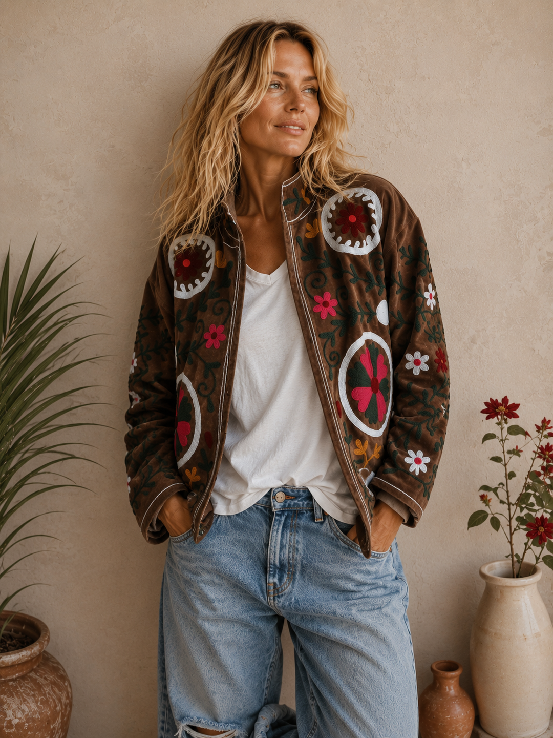 Warm Love velvet jacket - Olive