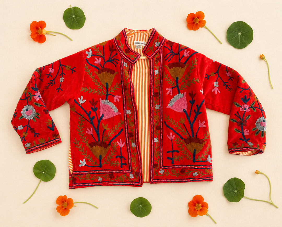 Warm Love velvet jacket  - Firecracker