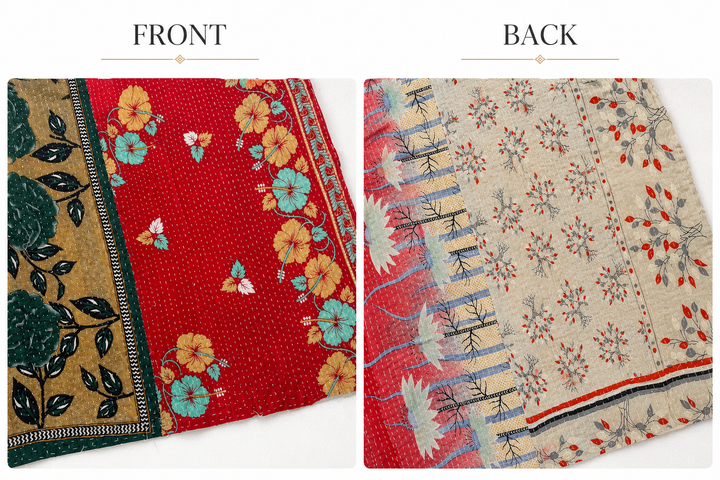 Vintage Indian Kantha Quilt – Single Size