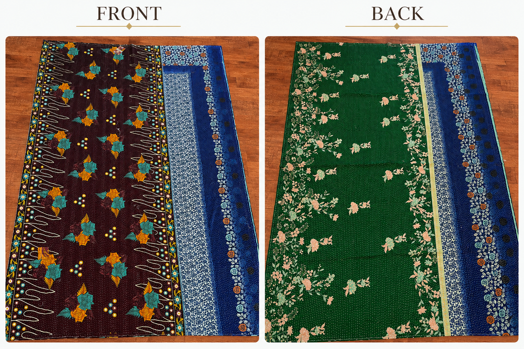 Vintage Indian Kantha Quilt – Single Size