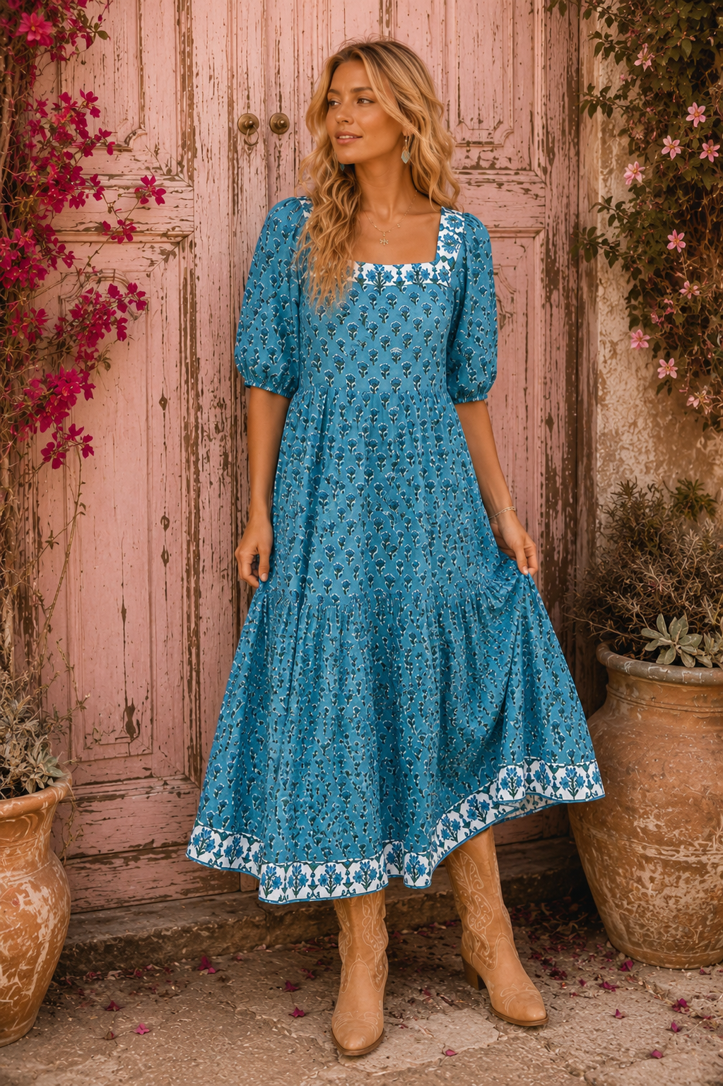 Blossom Dress ~ Teal