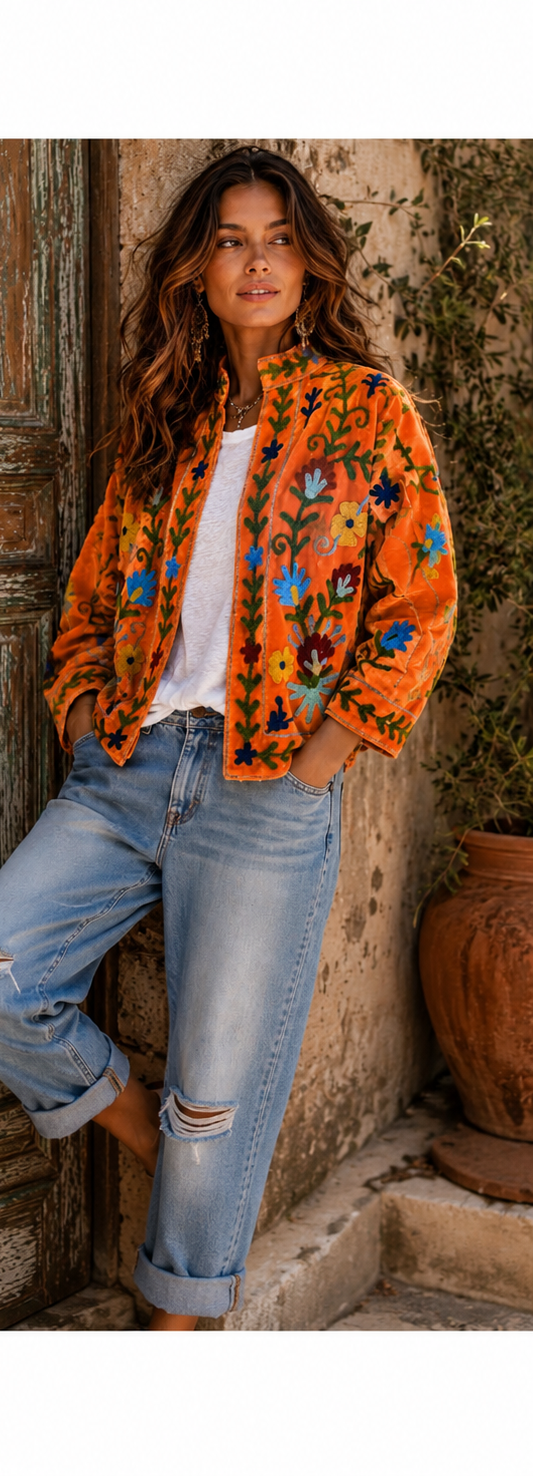 Warm Love velvet jacket  - Marigold