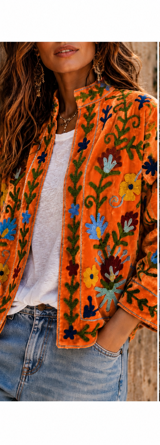 Warm Love velvet jacket  - Marigold
