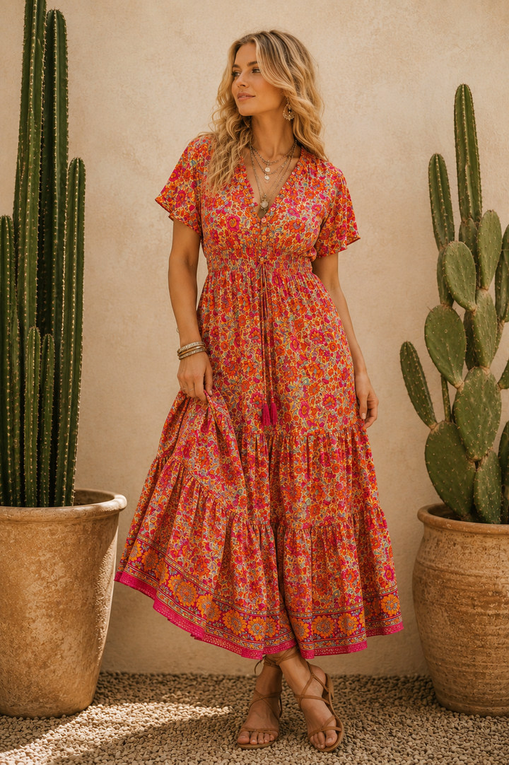 Flamingo Dress ~ Peach