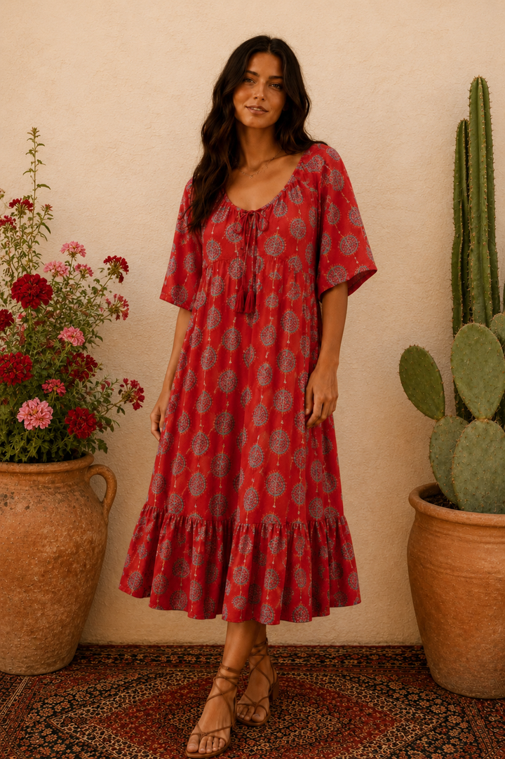 Sunflower Dress ~ Red Bodhi