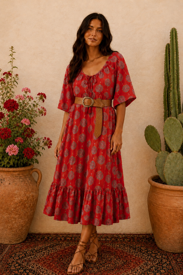Sunflower Dress ~ Red Bodhi