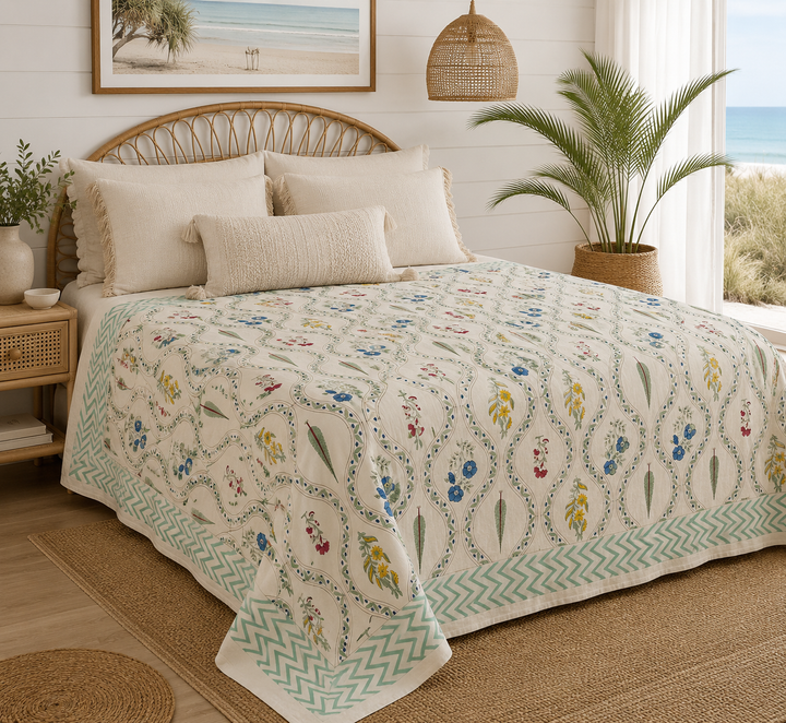 Wild bloom Throw ~ Blanc