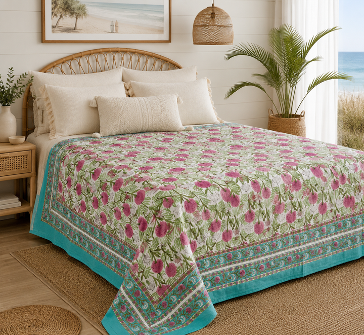Wild bloom Throw ~ Turquoise