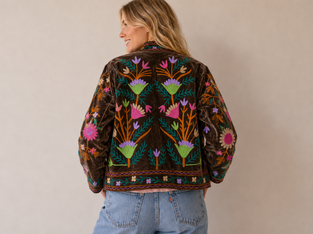 Warm Love velvet jacket - Chocolate