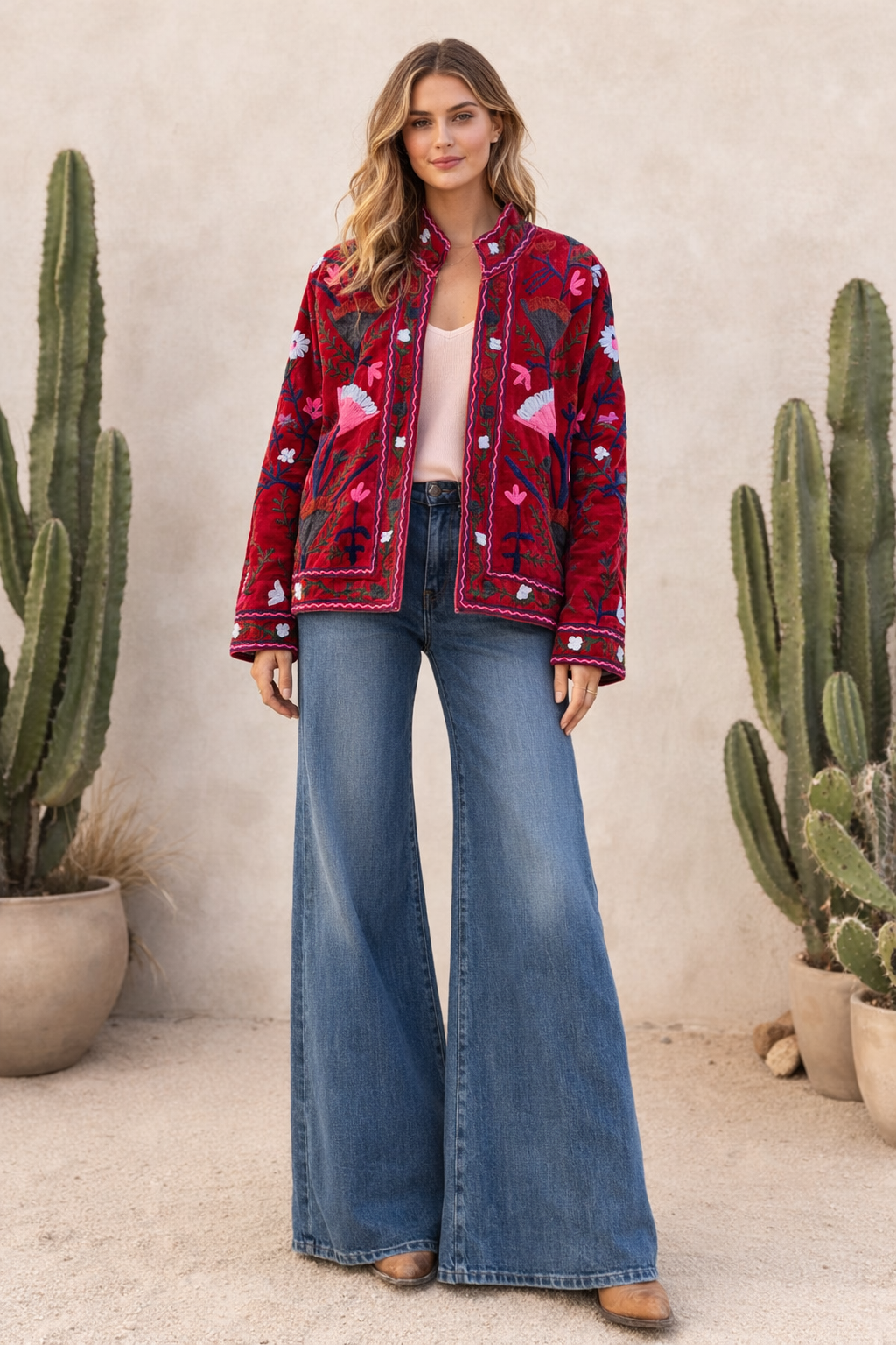 Warm Love velvet jacket  - Crimsom