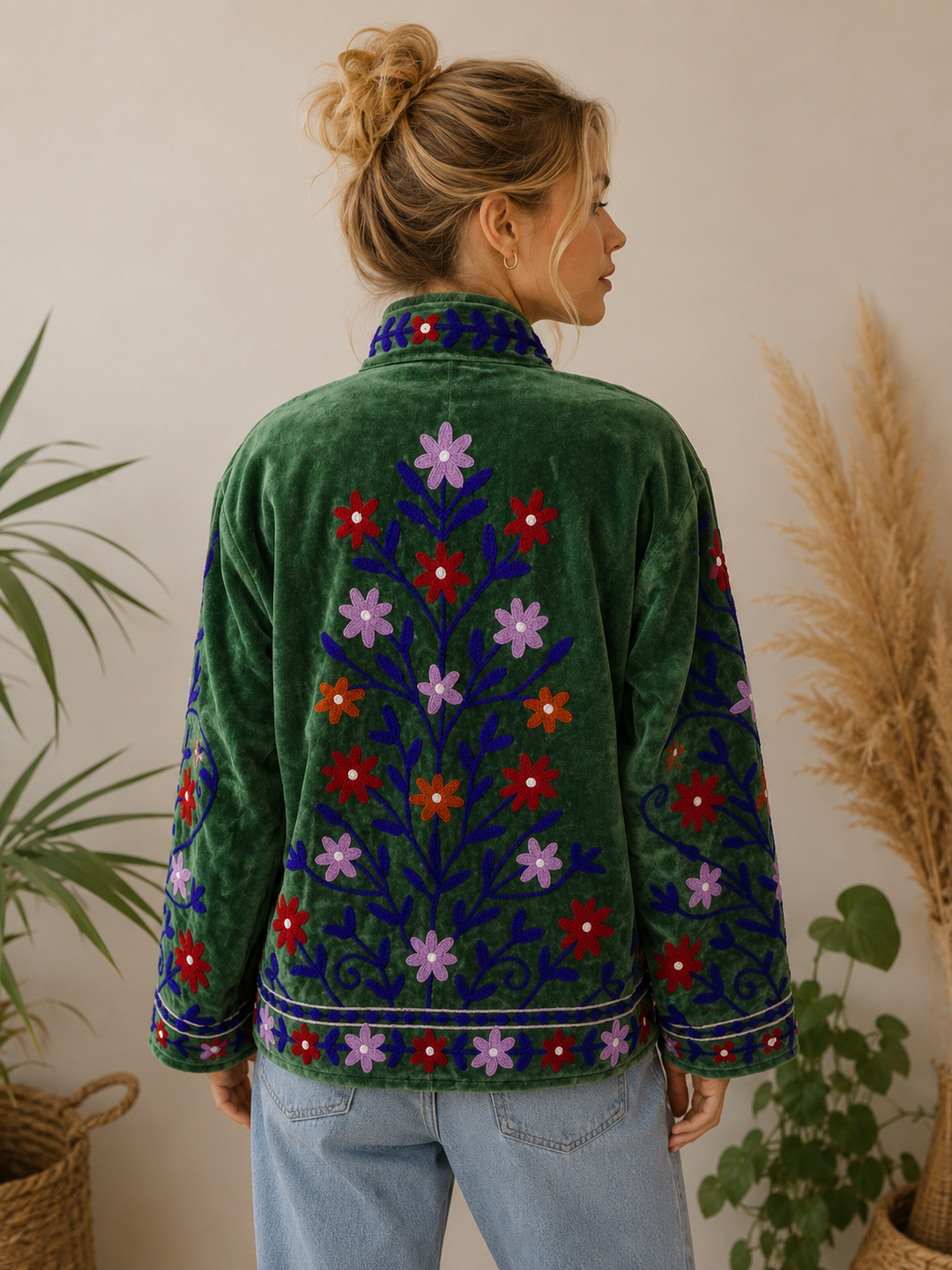 Warm Love velvet jacket - Sage