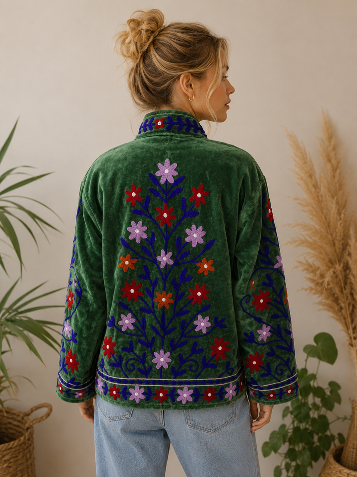 Warm Love velvet jacket - Sage