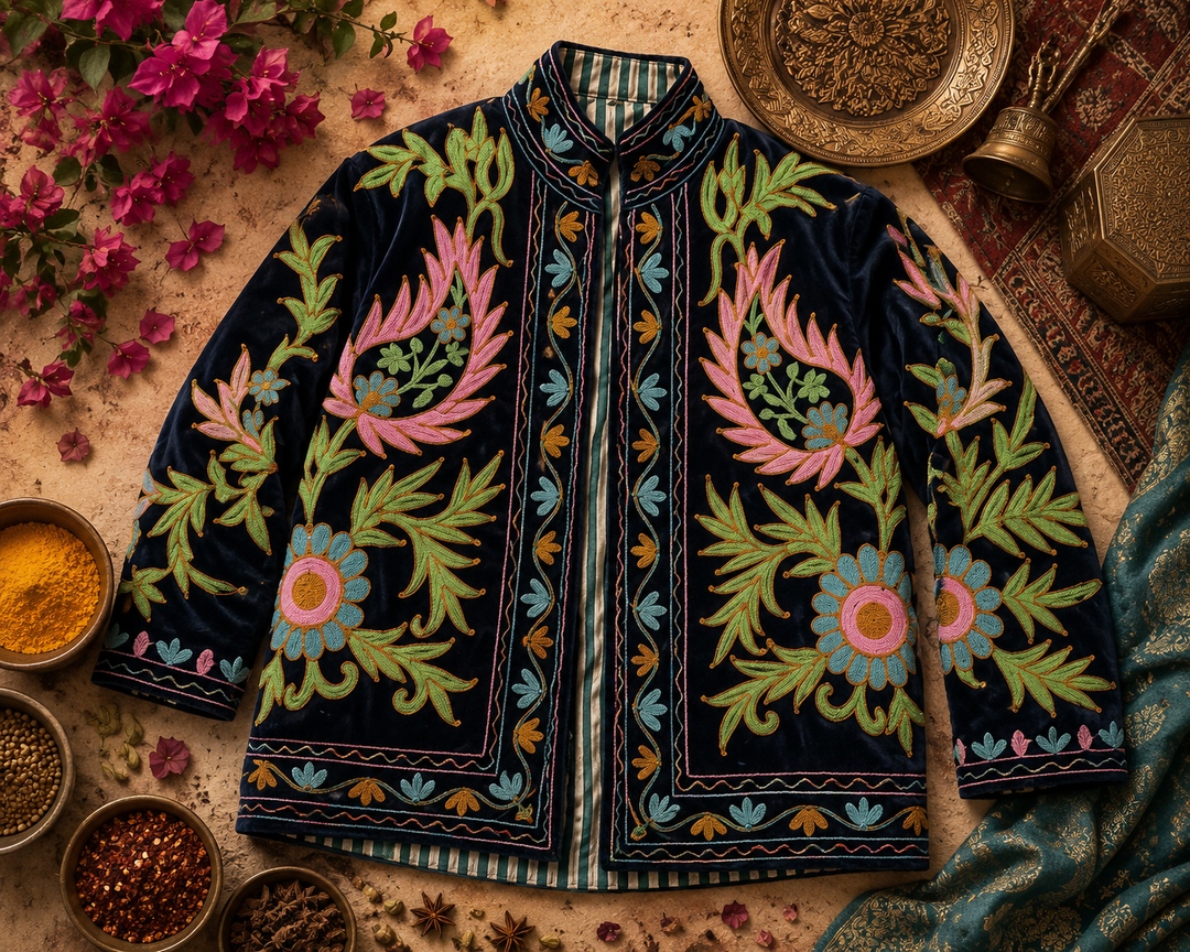 Warm Love velvet jacket - Navy