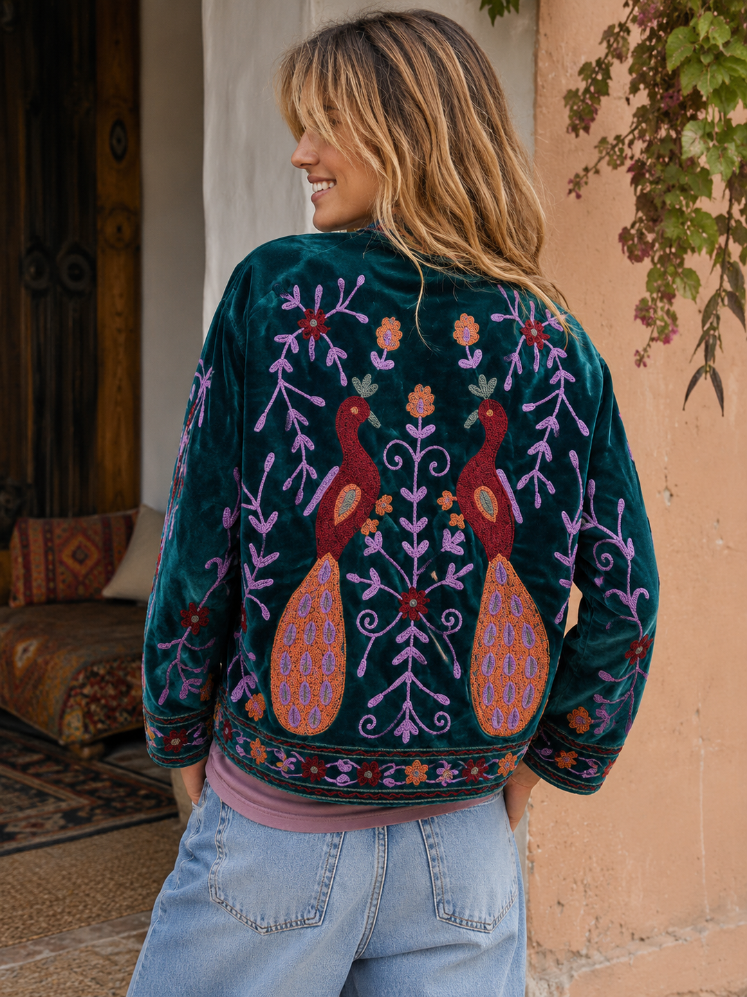 Warm Love velvet jacket - Teal