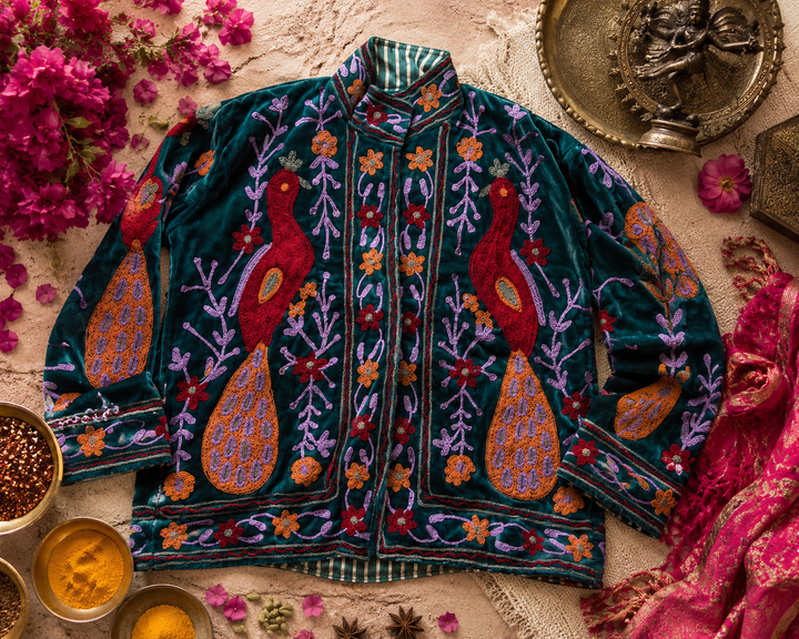 Warm Love velvet jacket - Teal