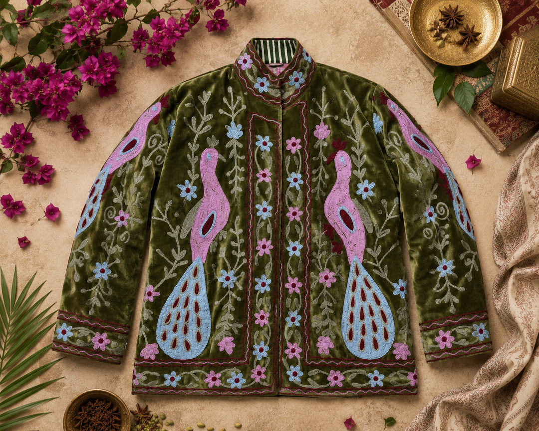Warm Love velvet jacket - Sage