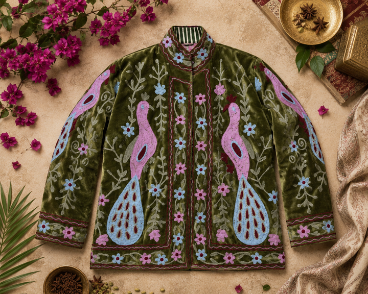 Warm Love velvet jacket - Sage