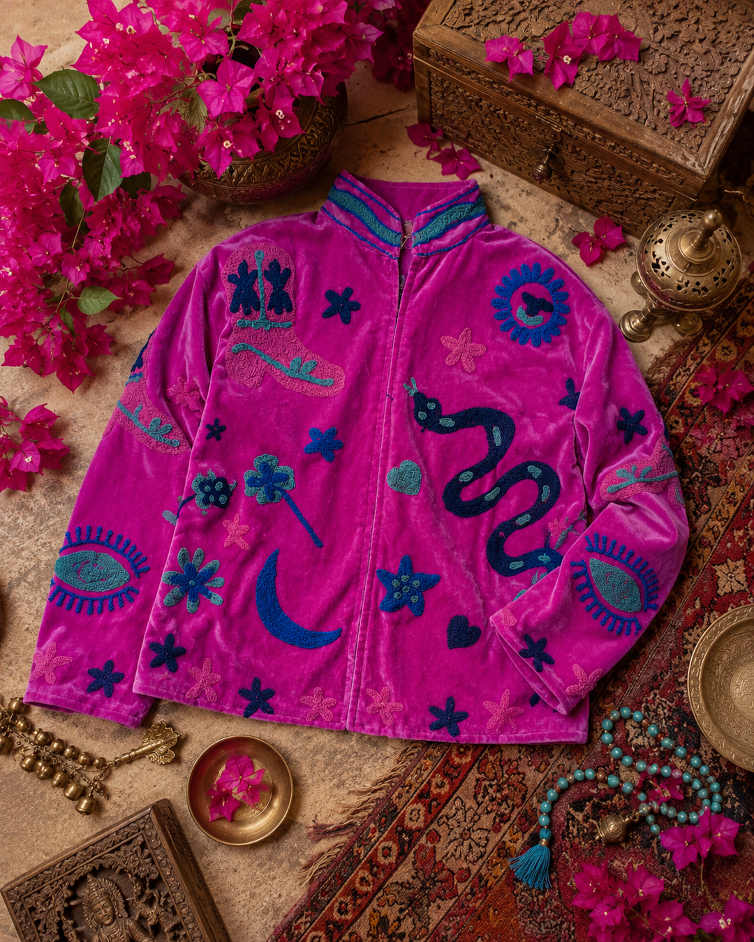 Warm Love velvet jacket - Fuchsia
