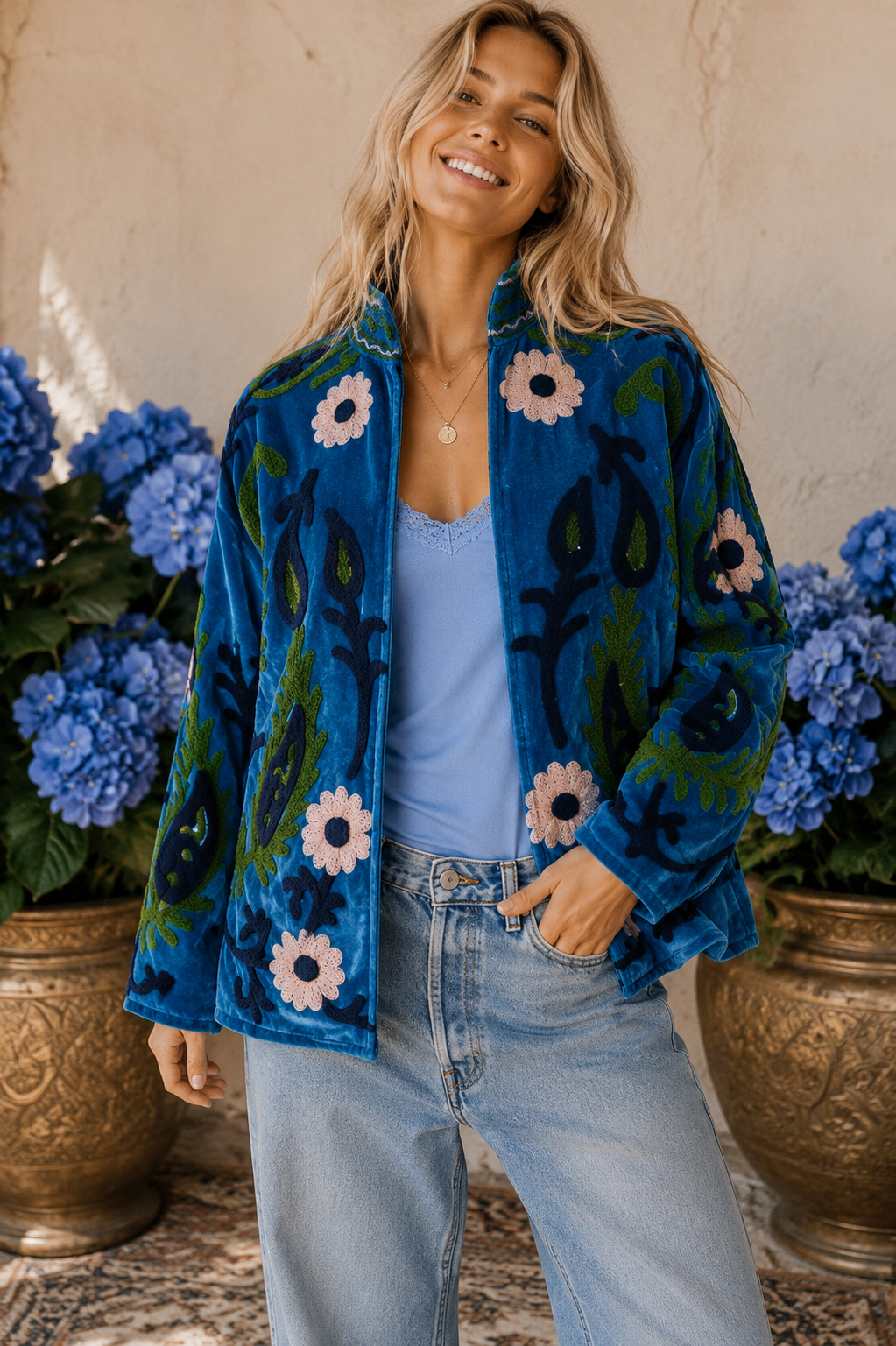 Warm Love velvet jacket - Blue