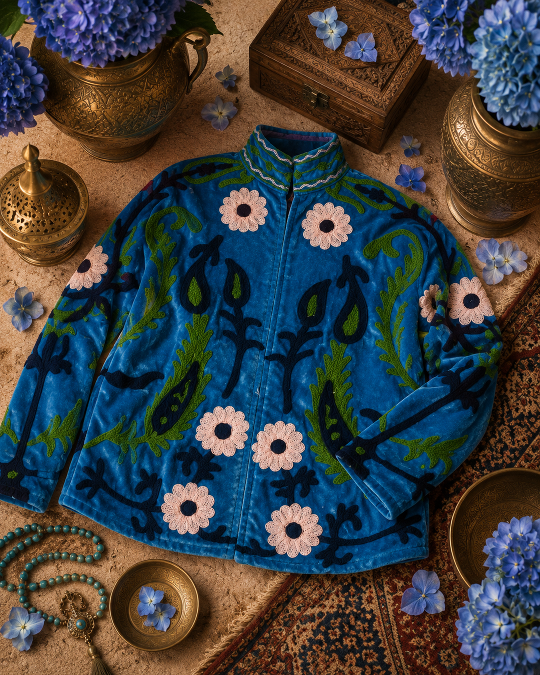 Warm Love velvet jacket - Blue