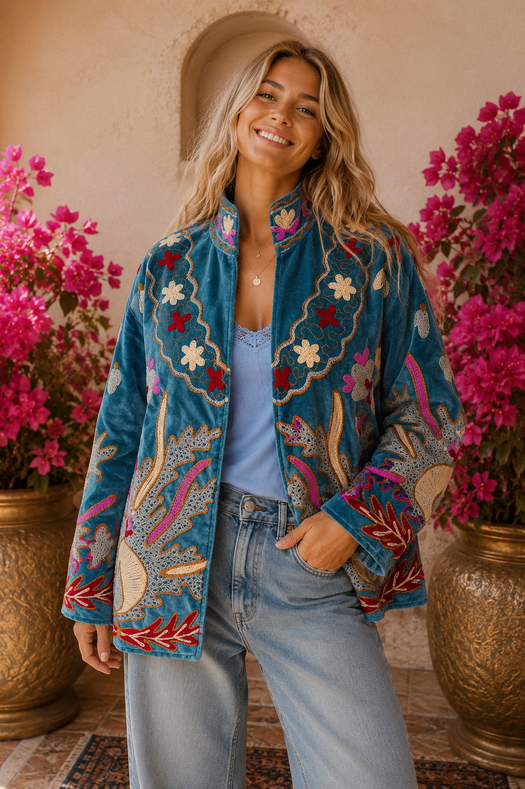 Warm Love velvet jacket - Teal