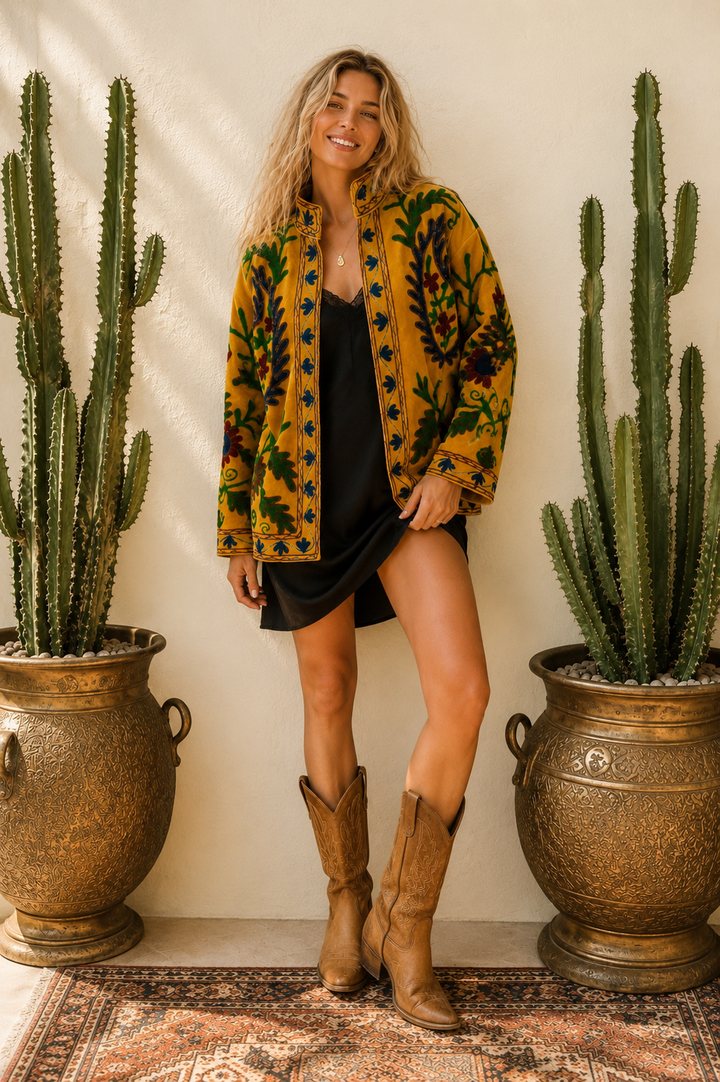 Warm Love velvet jacket - Gold