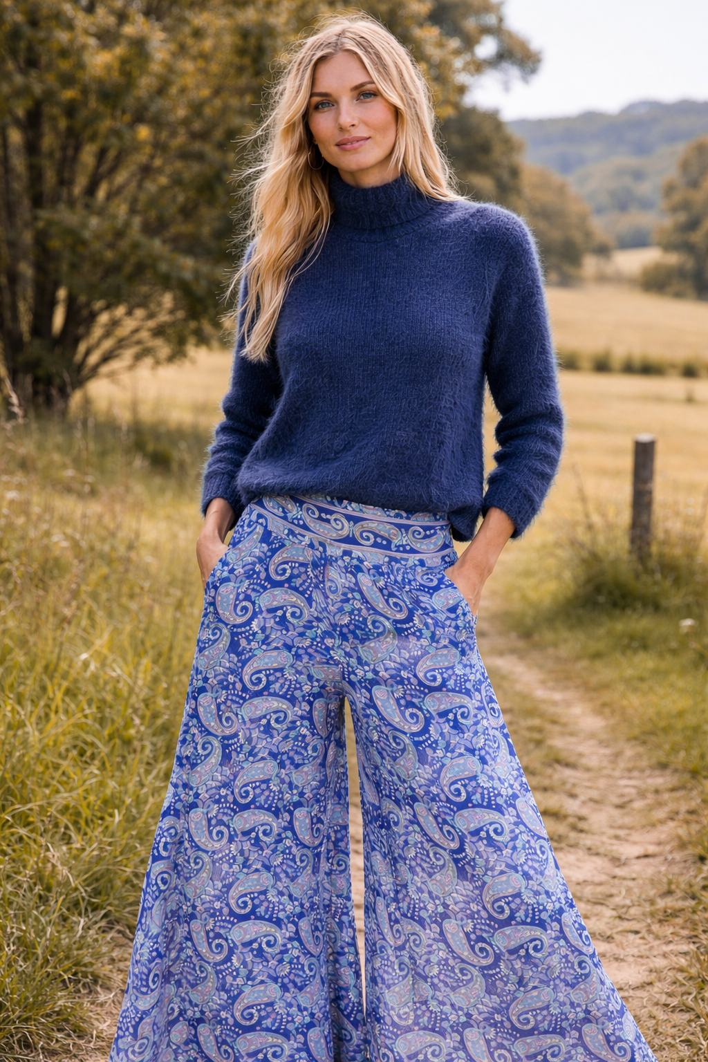Angora Roll neck - Navy