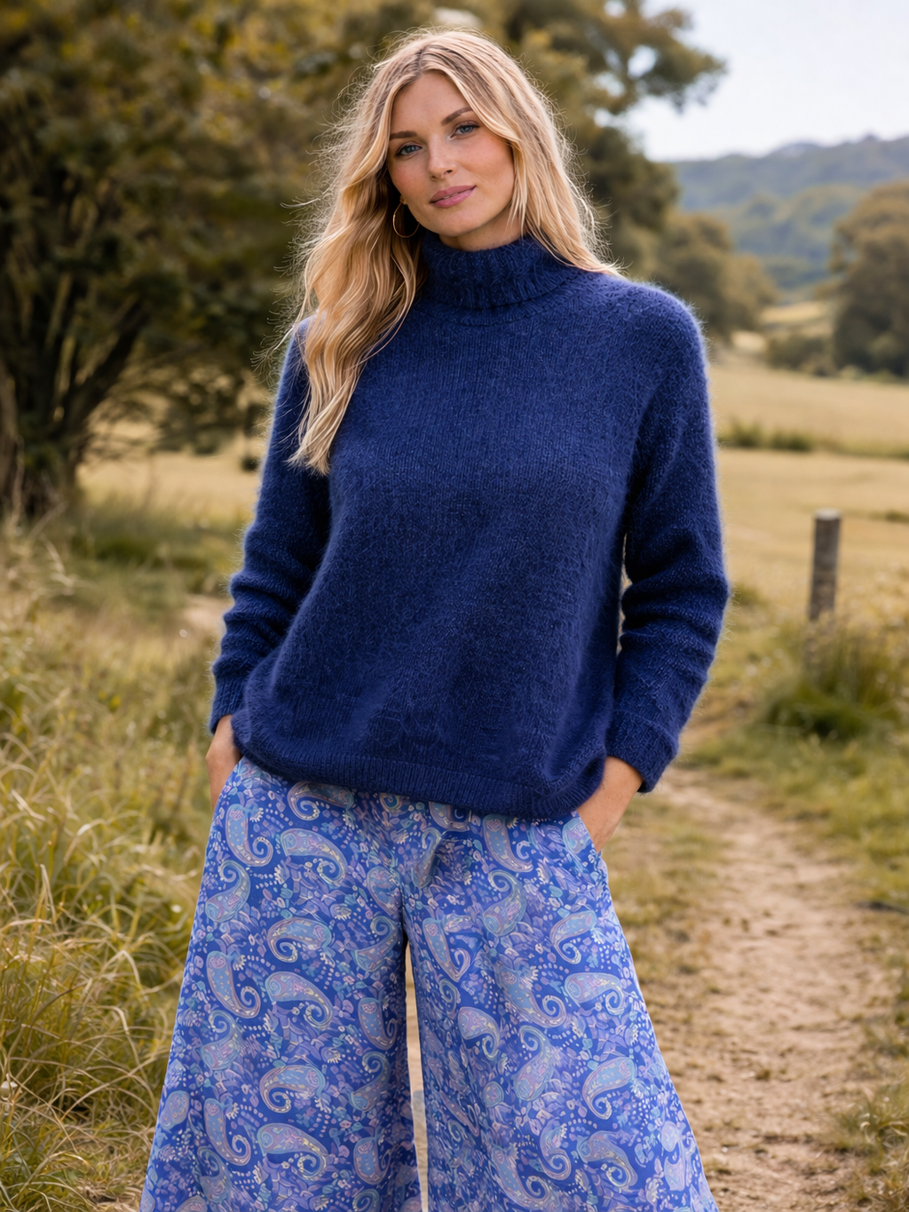 Angora Roll neck - Navy