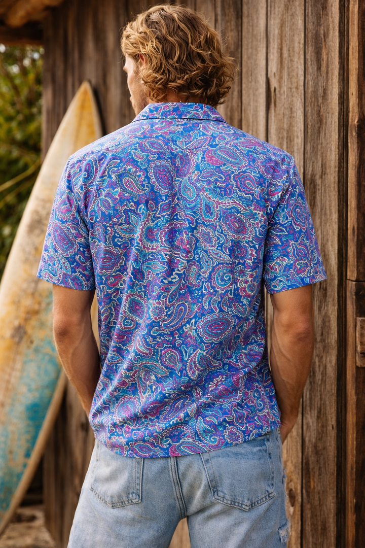 Rad dad silk shirt ~ Blue