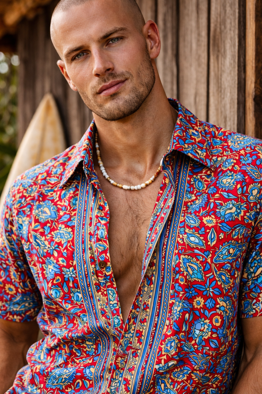 Rad dad silk shirt ~ Red