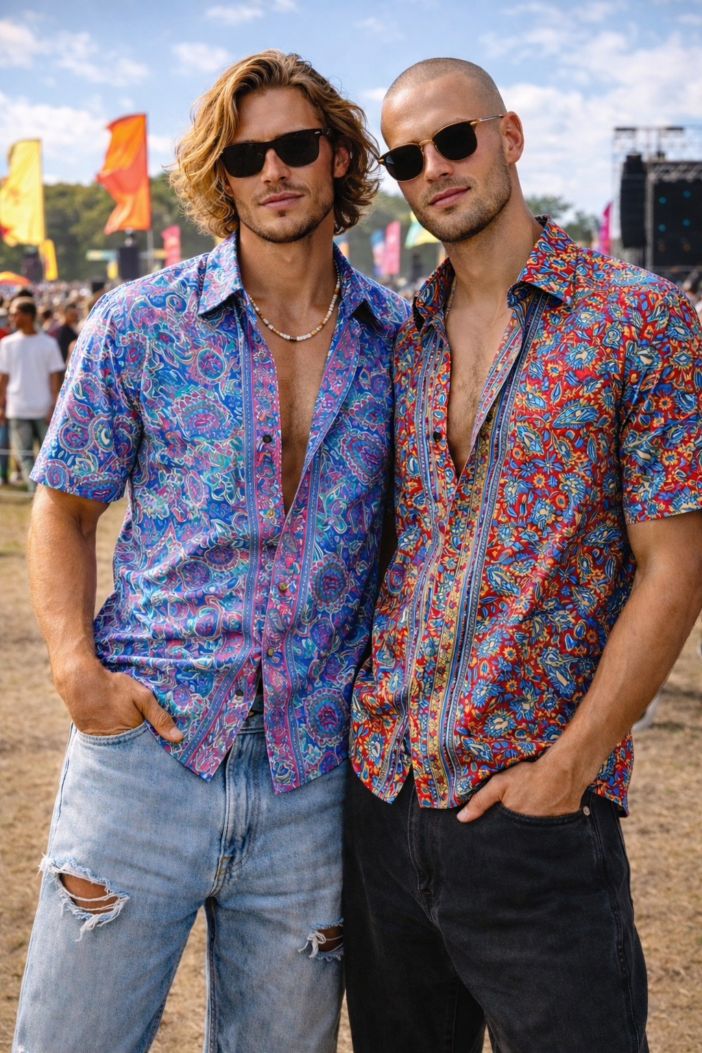 Rad dad silk shirt ~ Red