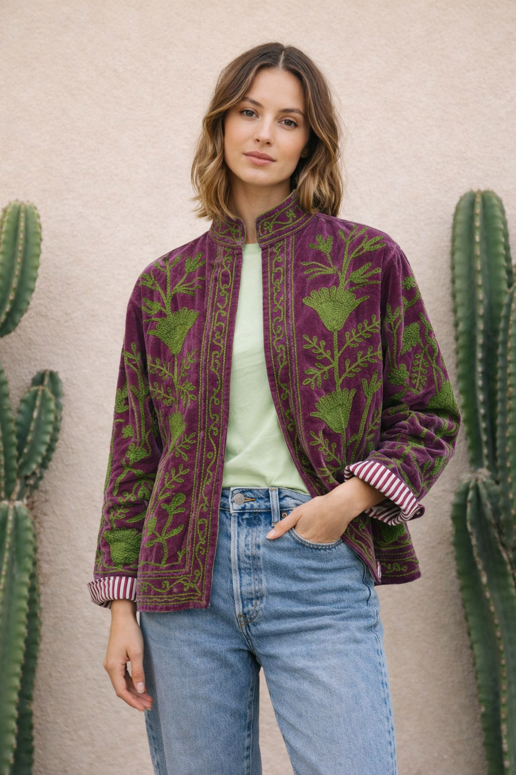 Warm Love velvet jacket - Plum
