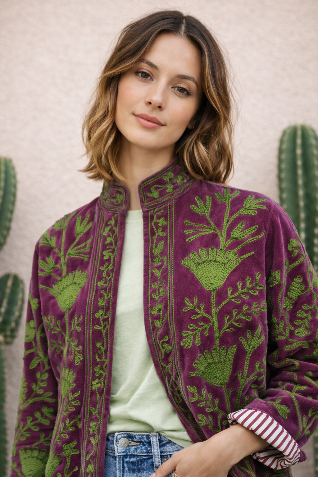 Warm Love velvet jacket - Plum