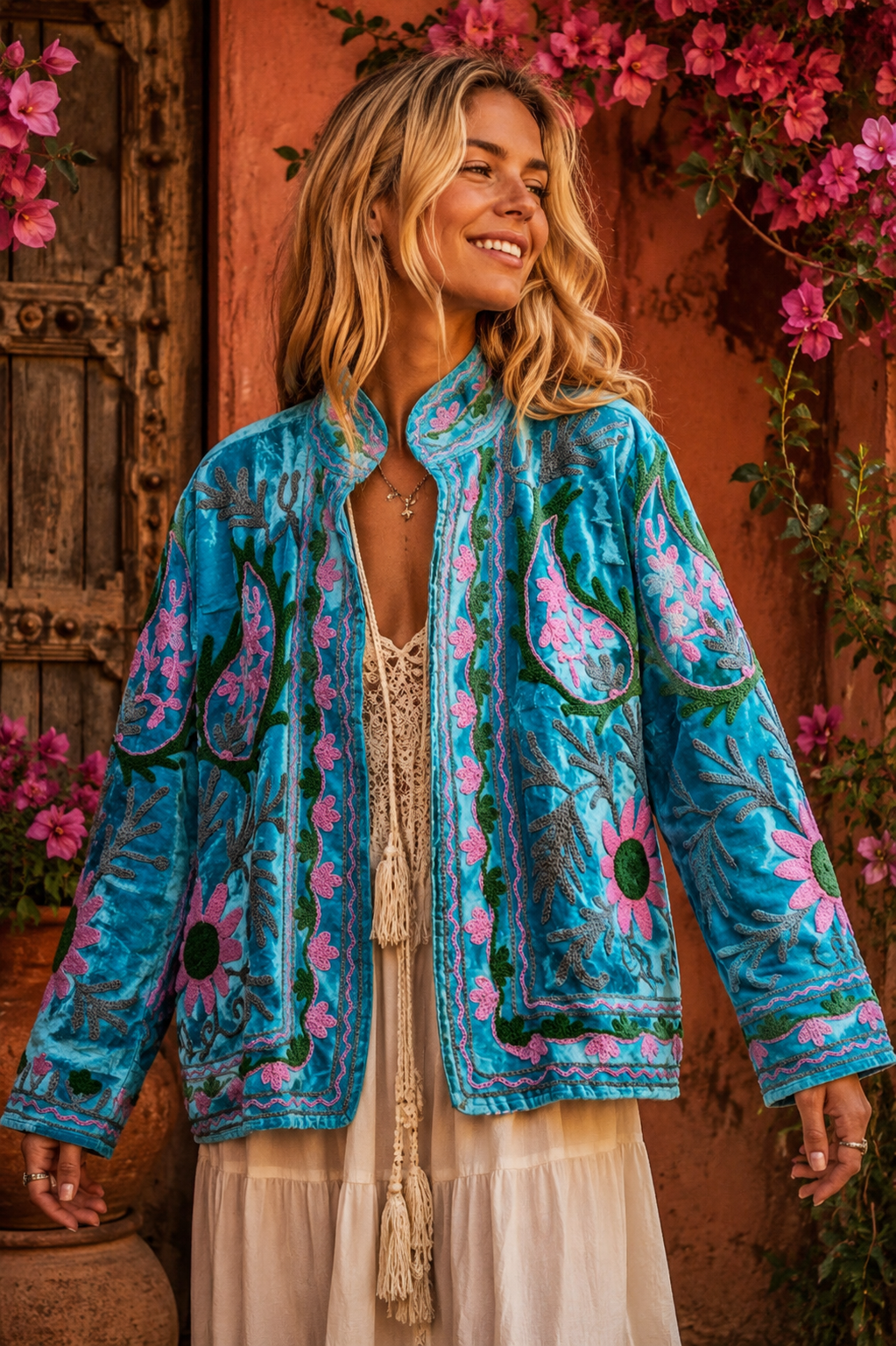 Warm Love velvet jacket - Turquoise